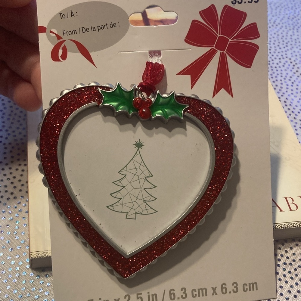 Metal Mini Photo Ornament Red Heart Valentine By Studio Decor Love